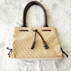 VINTAGE DOONEY & BOURKE Tan Satchel Handbag with DB Logo